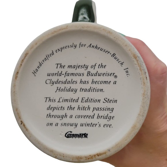 Anheuser-Busch Budweiser Stein Vintage (1984) Holiday Series Covered Bridge - Picture 6 of 8